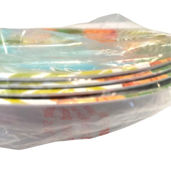 Melamine Dinner Plate Set 4 Hawaii Luau Tropical Beach Blue Green Pool Party NEW - Picture 5 of 6